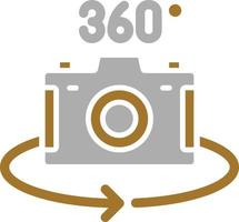 estilo de icono de cámara 360 vector