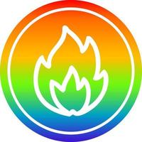 simple flame circular in rainbow spectrum vector