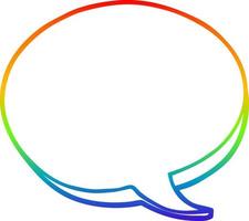 rainbow gradient line drawing cartoon red speech bubble vector