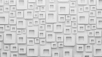 Square white high and low gradients wall uniqueness on background , clean design, 3D Illustration. photo