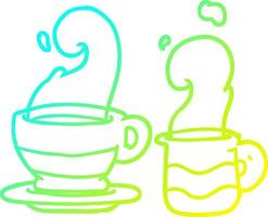 dibujo de línea de gradiente frío taza de café vector
