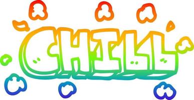 rainbow gradient line drawing cartoon chill sign vector