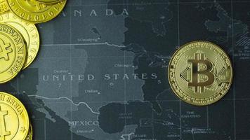 crypto currency concept Bitcoins ,Gold Coins ,Cryptocurrency with space for your Concept . photo