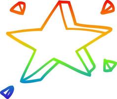 rainbow gradient line drawing cartoon yellow stars vector