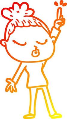 warm gradient line drawing cartoon calm woman