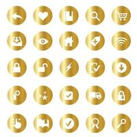 Gold ecommerce and online shopping icons orbis series vector