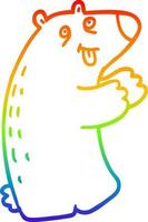 rainbow gradient line drawing cartoon polar bear vector