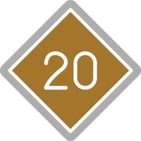 estilo de icono de límite de velocidad 20 vector