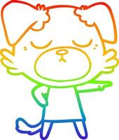 rainbow gradient line drawing cute cartoon dog vector