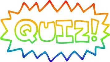rainbow gradient line drawing cartoon quiz sign vector