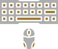 Gaming Keyboard And Mouse Icon Style vector