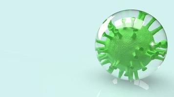 virus in bubble for outbreak content 3d rendering. photo