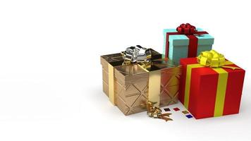 gift boxs  on white background 3d rendering image for celebration content. photo