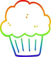 rainbow gradient line drawing cartoon  muffin vector