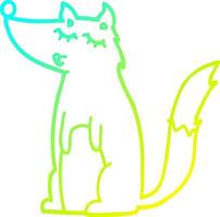 cold gradient line drawing cartoon wolf vector