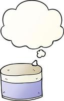 cartoon pot and thought bubble in smooth gradient style vector
