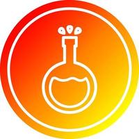 science experiment circular in hot gradient spectrum vector