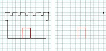 graphic dictation. worksheet kindergarten vector