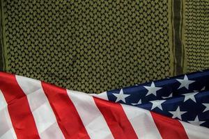 The  united states of America flag and Shemagh  abstract background. photo