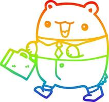arco iris gradiente línea dibujo lindo dibujos animados negocio oso vector