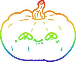 rainbow gradient line drawing happy cartoon pumpkin vector