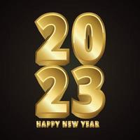 Happy new year 2023 celebration 3d text vector