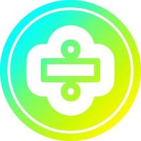 division sign circular in cold gradient spectrum vector