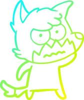 cold gradient line drawing cartoon annoyed fox vector