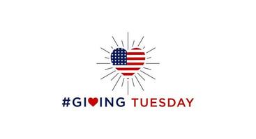 Giving Tuesday, National Giving of Day. American flag forming a heart. vector