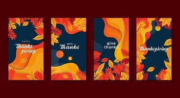 plantilla de redes sociales de acción de gracias. celebración de la tarjeta de acción de gracias. vector