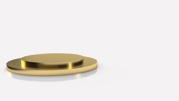 gold Podium platform on white background 3d rendering. photo