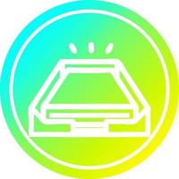 low office paper stack circular in cold gradient spectrum vector