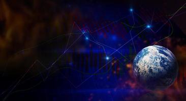 The 3d rendering world business background for business content. photo