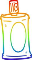 rainbow gradient line drawing cartoon spray can vector