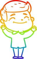 arco iris gradiente línea dibujo feliz dibujos animados hombre vector