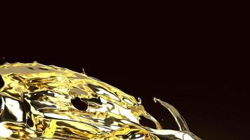 gold liquid on black  3d rendering for  abstract background. photo