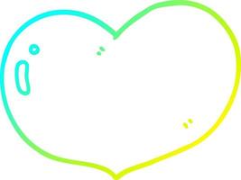 cold gradient line drawing cartoon love heart vector