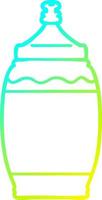 cold gradient line drawing cartoon ketchup bottle vector