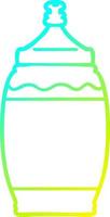 cold gradient line drawing cartoon ketchup bottle vector