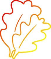 warm gradient line drawing fall leaves cartoon vector