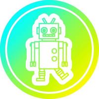 dancing robot circular in cold gradient spectrum vector