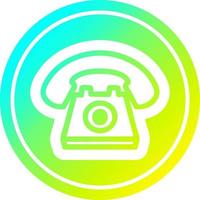 old telephone circular in cold gradient spectrum vector