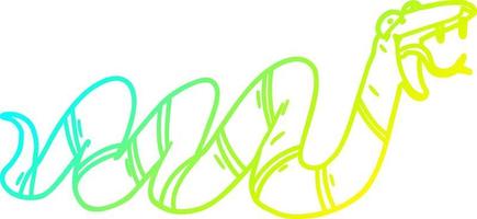 cold gradient line drawing cartoon crawling snake vector