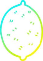 cold gradient line drawing cartoon lime fruit vector