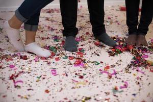 confetti party multiethnic group of people photo