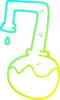 cold gradient line drawing cartoon science experiment vector