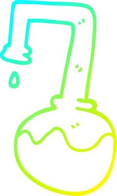 cold gradient line drawing cartoon science experiment
