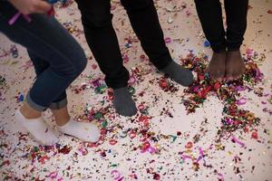 confetti party multiethnic group of people photo