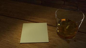 3d rendering  whisky in glass  image. photo