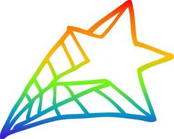 rainbow gradient line drawing cartoon star vector